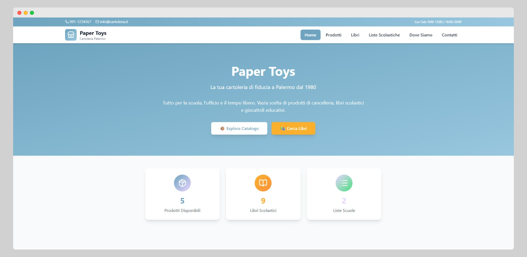 Sito Vetrina Cartoleria